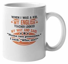 Make Your Mark Design Who Me? Funny Grammar Coffee &amp; Tea Mug for English Teacher - £15.81 GBP+