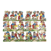 Vintage EAS Germany Die Cut Scraps Ganzbilder Oblaten 3058 Kids Single S... - €6,92 EUR