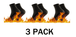 3 Pair Self Heating Tourmaline Socks Heated Socks for Women &amp; Men Black Warm 3PK - £14.32 GBP