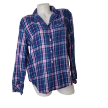 Victoria&#39;s Secret Purple Plaid Pajama Top Size Small NEW - $24.75