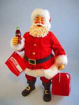 Coca-Cola Kurt S Adler Fabriche Santa Holding Cooler Christmas Table Decor - £79.32 GBP