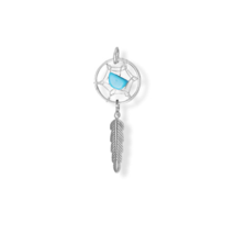 Sterling Silver Dreamcatcher with Turquoise Charm for Charm Bracelet or Necklace - £19.98 GBP