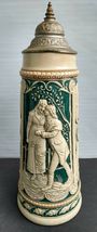 Antique Diesinger Beer Stein Courting Couples No 102 Signed B, 2 L - Early 1900s image 2