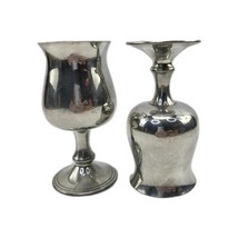 Tudrick Pewter Tavern Drinking Goblet Cups Set of 2 Antique Silver 6&quot; Tall - $16.78