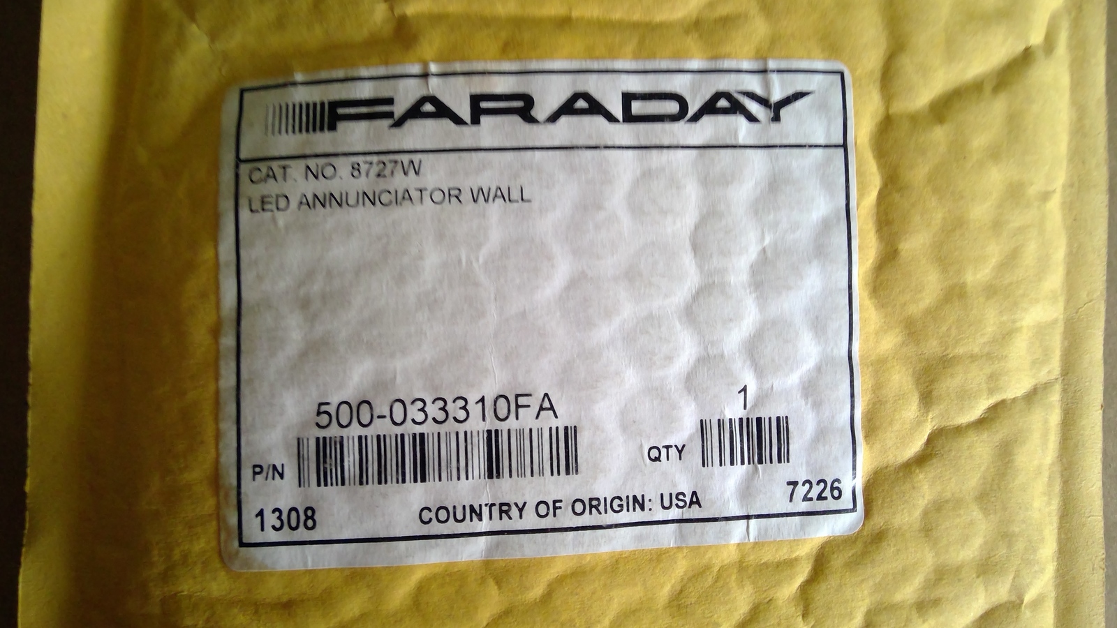 Faraday cat no. 8727W LED Annunciator wall 500-0333 10 FA Smoke Automati... - $10.59