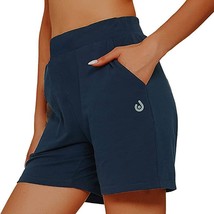 NIP Hartpor Navy Women&#39;s Cotton Spandex Gym Shorts Size XS W/ Pockets - $18.99