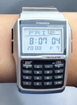 Watch Men Calculator Phonebook Alarm Chronograph Stainless Steel Bracele... - $34.99