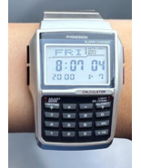 Watch Men Calculator Phonebook Alarm Chronograph Stainless Steel Bracele... - $34.99
