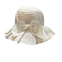 Janie and Jack Pleated Ribbon Hat White Size 0-3 months New with tags - $19.80