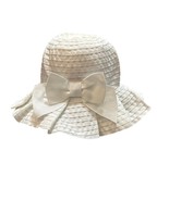 Janie and Jack Pleated Ribbon Hat White Size 0-3 months New with tags - $27.06 CAD