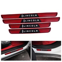 Brand New 4PCS Universal Lincoln Red Rubber Car Door Scuff Sill Cover Pa... - £9.43 GBP