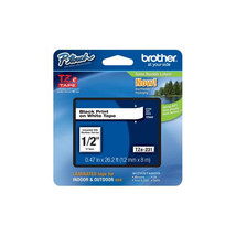 BROTHER INTL (LABELS) TZE231 TZE231 1/2IN BLACK ON WHITE FOR TZ BASED MA... - $41.49