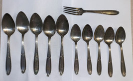 LOT OF 11 ANTIQUE VINTAGE COLLECTIBLE ISABELLA SILVER PLATE - USA SPOONS... - $19.79