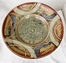Hand Thrown Art Pottery Bowl w Pedestal Earth Tones Speckled 8 5/8 x 2 inch - $650.41 MXN