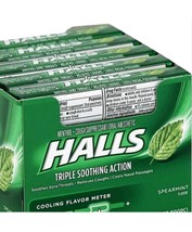 4X HALLS SPEARMINT ( Yerbabuena ) COUGH DROPS - 4 BOXES Of 12 ROLLS - FR... - $44.54