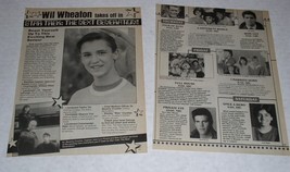 Wil Wheaton 16 Magazine Article Clipping Vintage November 1987 TV Guide ... - $227.89 MXN