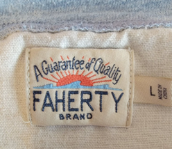 Faherty Henley Shirt Adult Large Blue Indigo Dyed Short Sleeve - £19.68 GBP
