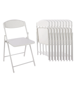 Mainstays Steel Frame Light-Weight Compact Plastic Folding Chairs,White ... - $159.64 CAD
