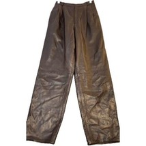 Vintage Erez Levy Womens Leather Pants High-Rise Size 8 Brown Lined 26x3... - £34.48 GBP