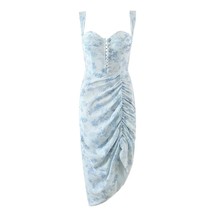 Foridol Side Ruched Button Up Vintage Boho Summer Dress Women Sleeveless Tank Sl - £111.79 GBP