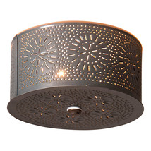 Irvin&#39;s Country Tinware Round Ceiling Light with Chisel in Country Tin - £56.97 GBP