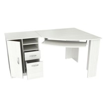 59&quot; White Mirrored Computer Desk With Two Drawers - $940.39