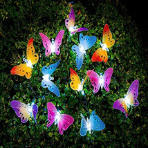 Butterfly Solar String Lights Outdoor 12 LED Waterpoof LED Solar Butterfly Light - £15.70 GBP