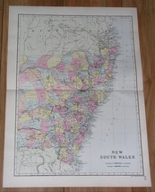 1891 Original Antique Map Of New South Wales / Sydney / Australia - £21.94 GBP