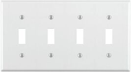 Wallplate 4-1/2&#39;&#39; L x 2-3/4&#39;&#39; W 4 -Gang, Thermoset, White, Leviton 001-8... - $1.39 CAD