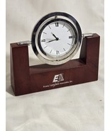 Spinning Silver Metal Chrome Clock Wooden Base - €12,79 EUR