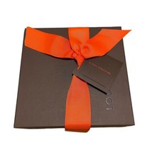 Louis Vuitton Empty Brown Box With Red Ribbon 9x9.5x4.5 Gift Set Card Present - £44.10 GBP