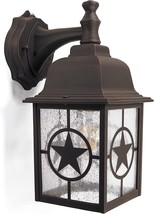 Dusk To Dawn Light Fixture Vintage Sconce Glass Lantern Wall Rust Outdoor Porch - £59.67 GBP