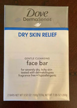 NEW DOVE DermaSeries Dry Skin Relief Face Bar 2 Bars Sealed - £11.19 GBP