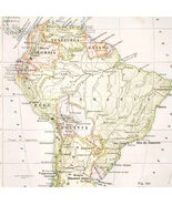 1916 Map South America Political Boundaries Brazil Chile Argentina Guian... - $41.81 CAD