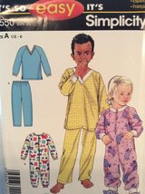 Simplicity 3550 A (1/2 - 6) Toddler and Childs Pajamas - £5.35 GBP