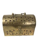 Vintage Brass Cricket Box w/ Handle for Jewelry Trinket Potpourri Incens... - $38.00