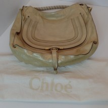 Chloe Gold Leather Large  Marcie Shoulder Bag Apx 14&quot; X14&quot; X 5&quot; D X 4&quot; SD $2690. - £779.03 GBP