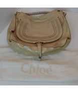 Chloe Gold Leather Large  Marcie Shoulder Bag Apx 14&quot; X14&quot; X 5&quot; D X 4&quot; S... - £778.48 GBP
