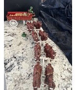 Vintage Cast Iron Horse Drawn Beer Wagon with Driver and 8 Clydesdales B... - $203.09 CAD