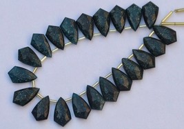 Natural, 20 pieces faceted blue sunstone sparrow gemstone briolette beads 10x17  - £55.94 GBP