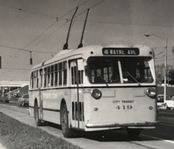 City Transit Lines CTL Dayton Ohio Trackless Trolley Bus #419 Route 4 Photo - £7.41 GBP