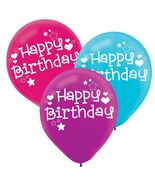 Happy Birthday Latex Balloons Party Decorations 6 Per Package 3 Colors New - €5,07 EUR