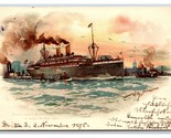 Nord Lloyd Barbarossa Vapore Spedizione New York Porto 1898 Pioneer Udb ... - $16.34