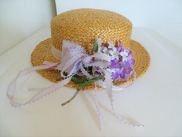 Vintage Betmar New York Women&#39;s Woven Straw Hat 22&quot; Circumference - £27.96 GBP