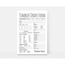 Custom Tumbler Order Form Template | Purchase Order Form | Order Form Ed... - $2.96