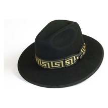 Men Bruno Capelo Hat Australian Wool Pinch Front Fedora Wesley WE975 Black Gold image 5