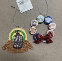 Midwest-CBK Beer Themed Christmas Ornament Lot NWT Bottle Tops  Home Brew - £12.84 GBP