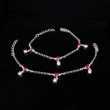 925 Argent Bijoux Enfants Forme Coeur Bracelets Cheville Chaîne Pied Béb... - £28.40 GBP