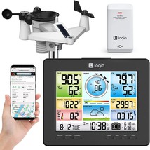 Logia 7-In-1 Wi-Fi Weather Station With Solar | Indoor/Outdoor Remote, A... - $105.96