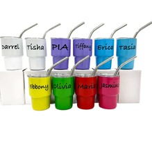 3oz Personalized Custom Sublimation shot glass Tumbler double insulated with sta - £7.21 GBP+